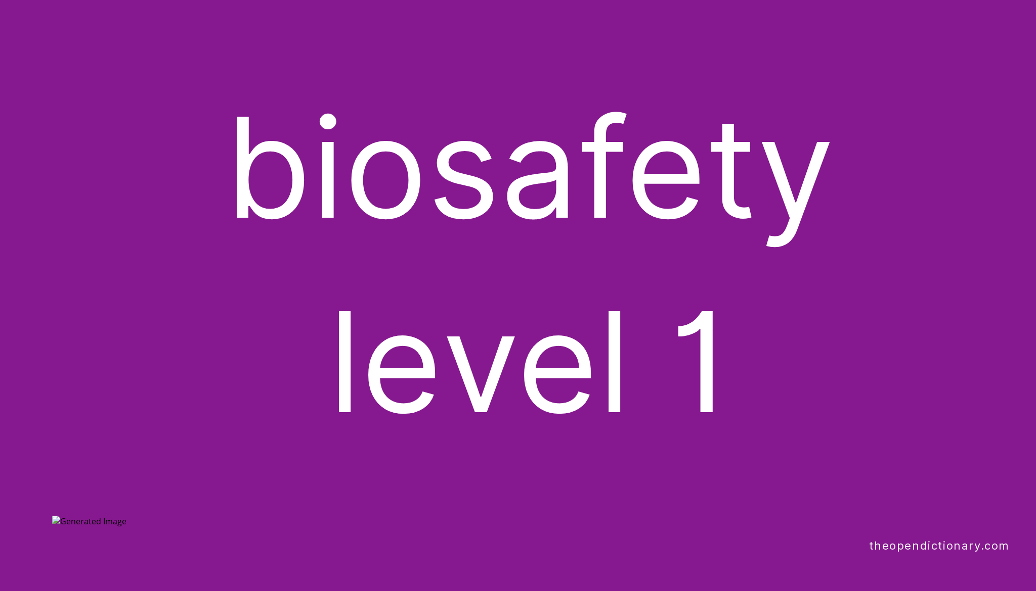 Biosafety level 1 Meaning of Biosafety level 1 Definition of Biosafety level 1 Example of